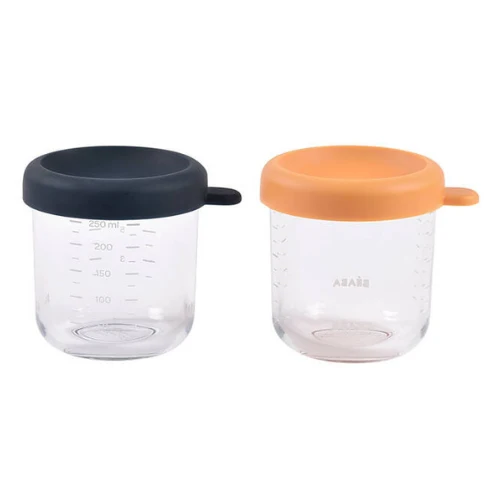 Beaba üveg tégely készlet zárószerkezettel Éjszakai kék Méz 2 x 250 ml