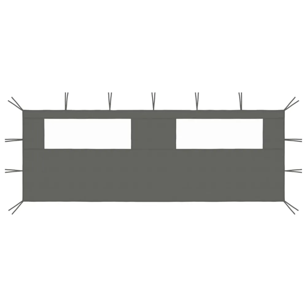 vidaXL antracitszürke ablakos pavilonfal 6 x 2 m