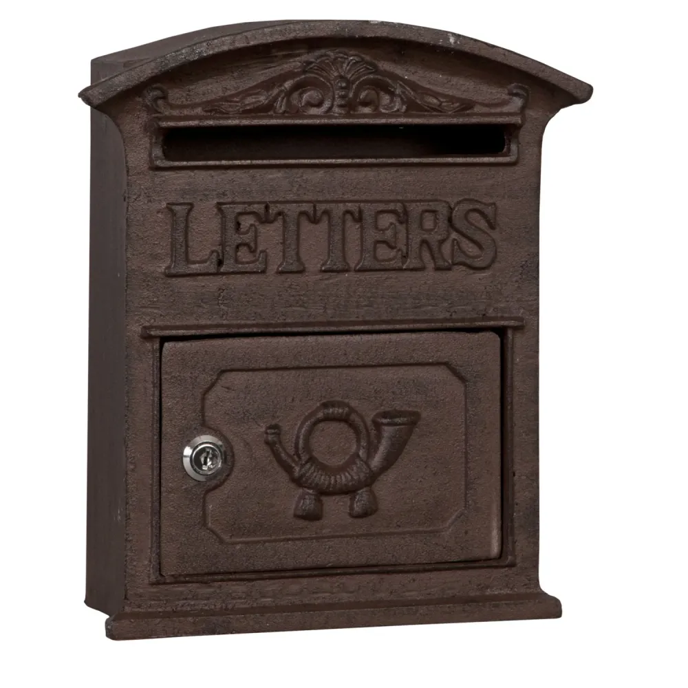 Fém postaláda barna Letters