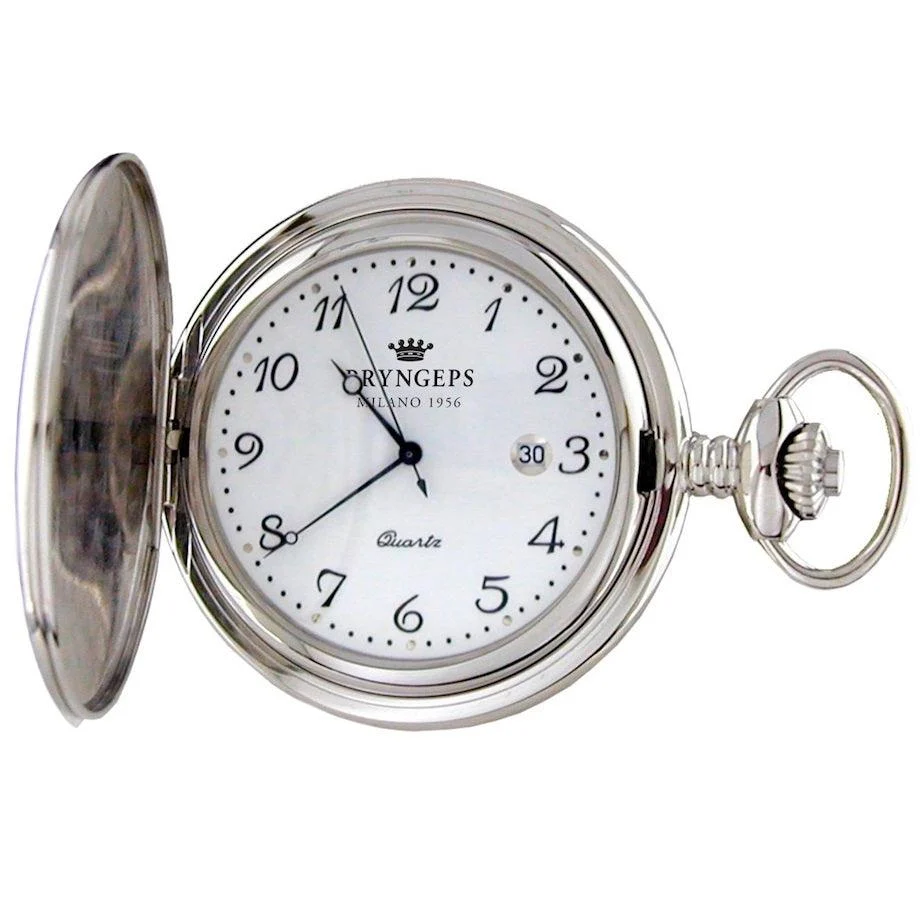 Pryngeps Savonette zsebóra 47mm fehér kvarc acél T079/1