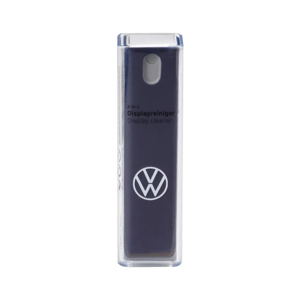 VW eredeti 2 az 1-ben kijelzőtisztító kék, érintőképernyő tisztító spray mikroszálas huzattal, utántölthető, 000096311AD530