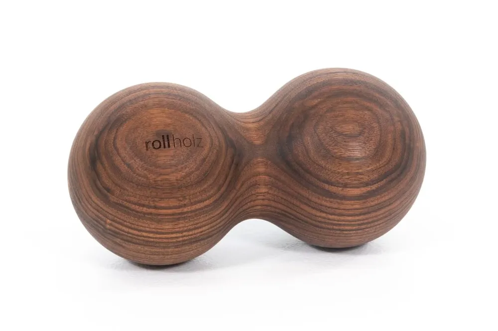Dupla masszázs golyó - bükkfa, 10 cm | rollholz