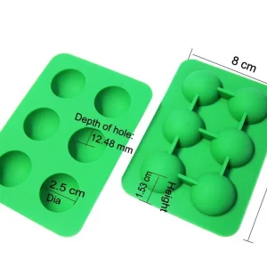 Silicone 6 Small Half Sphere Mould (8cm x 11cm)