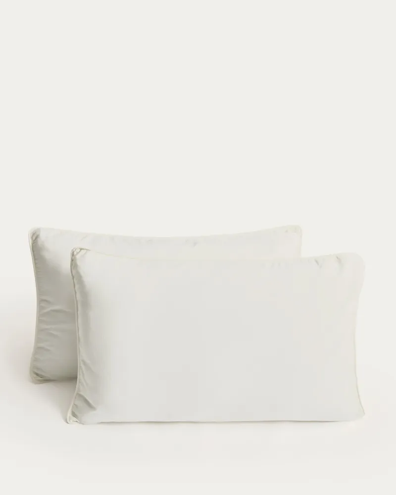 Sirale készlet 2 db 100% pamut szatén párnahuzat mosott fehér befejezéssel 50 x 80cm