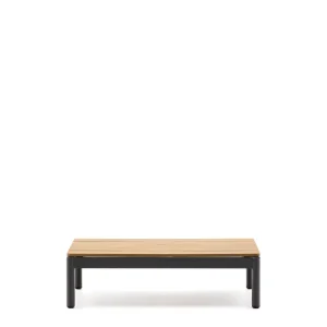 Sorells kávézóasztal szürke alumíniummal és teakefával, 52,4 x 91 cm FSC 100%