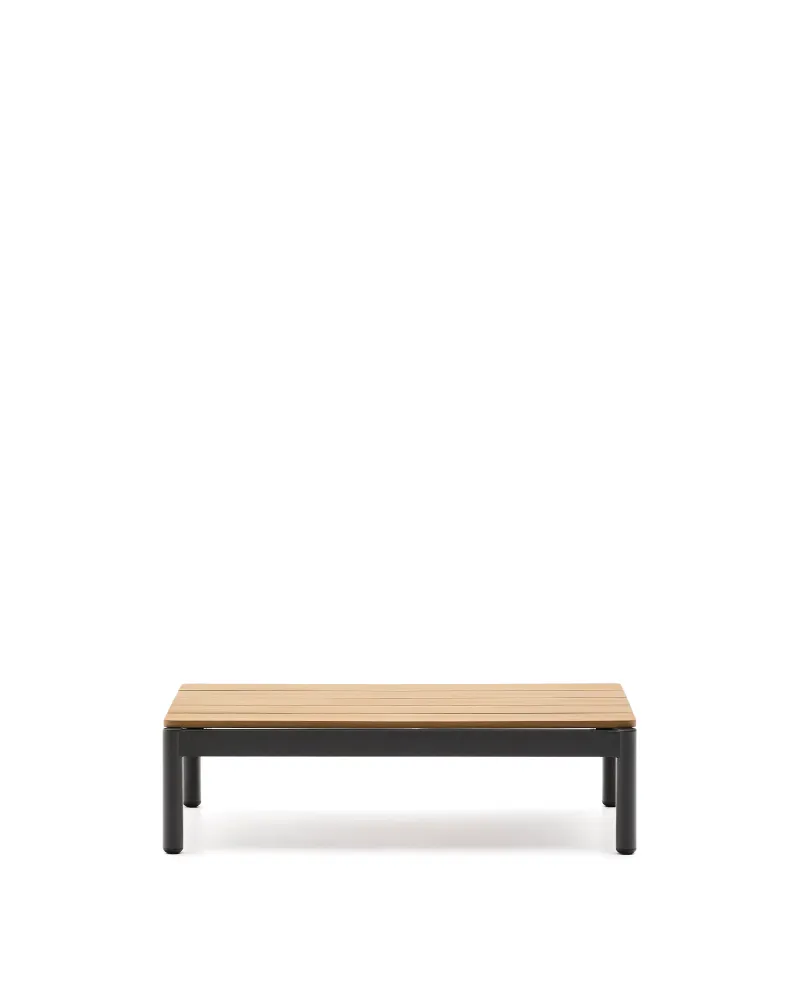 Sorells kávézóasztal szürke alumíniummal és teakefával, 52,4 x 91 cm FSC 100%