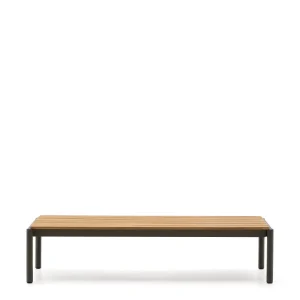 Sorells kávézóasztal zöld alumíniummal és teakefával, 63 x 144,6 cm FSC 100%