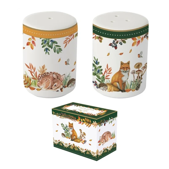 Forest Dream őszi porcelán só-borsszóró szett dobozban Easy Life