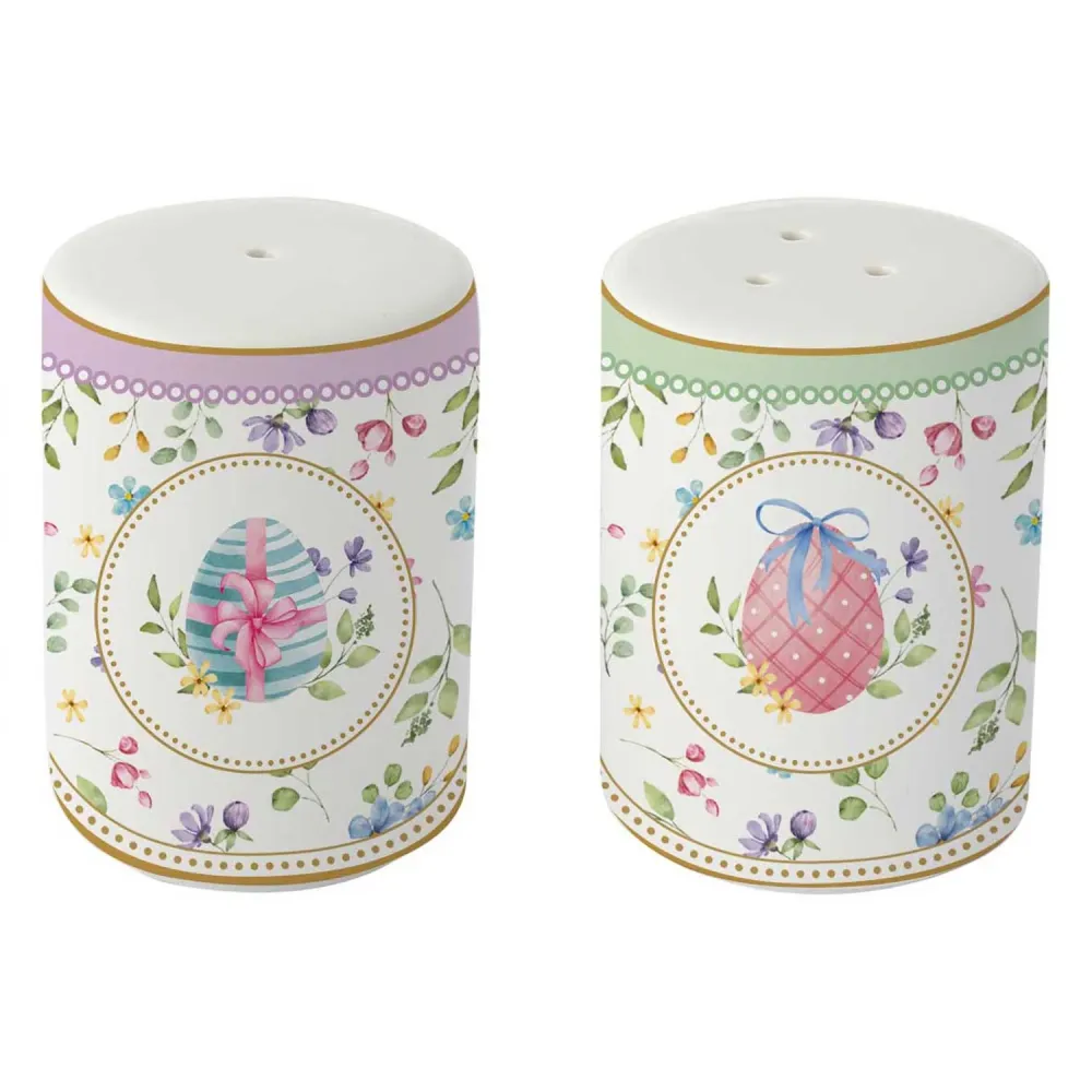 Spring Bloom húsvéti porcelán só-borsszóró szett díszdobozban