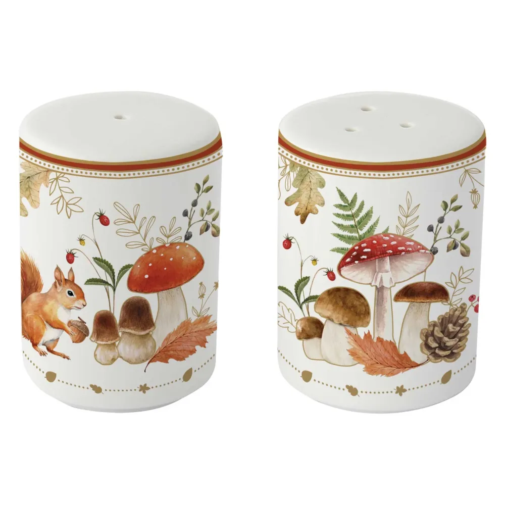 Őszi mintás porcelán só-bors szóró szett díszdobozban Autumn Breeze