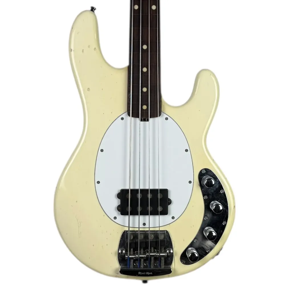 Ernie Ball Music Man StingRay Basszusgitár Fretless 1993 - Olympic White