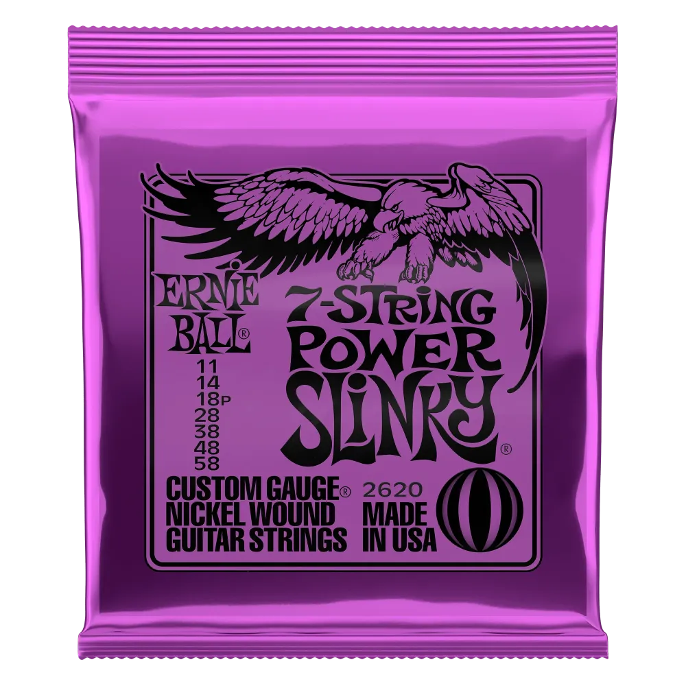Ernie Ball 7-húros Power Slinky gitárhúrok 11-58