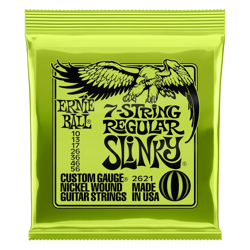 Ernie Ball 7-húros Regular Slinky gitárhúrok 10-56