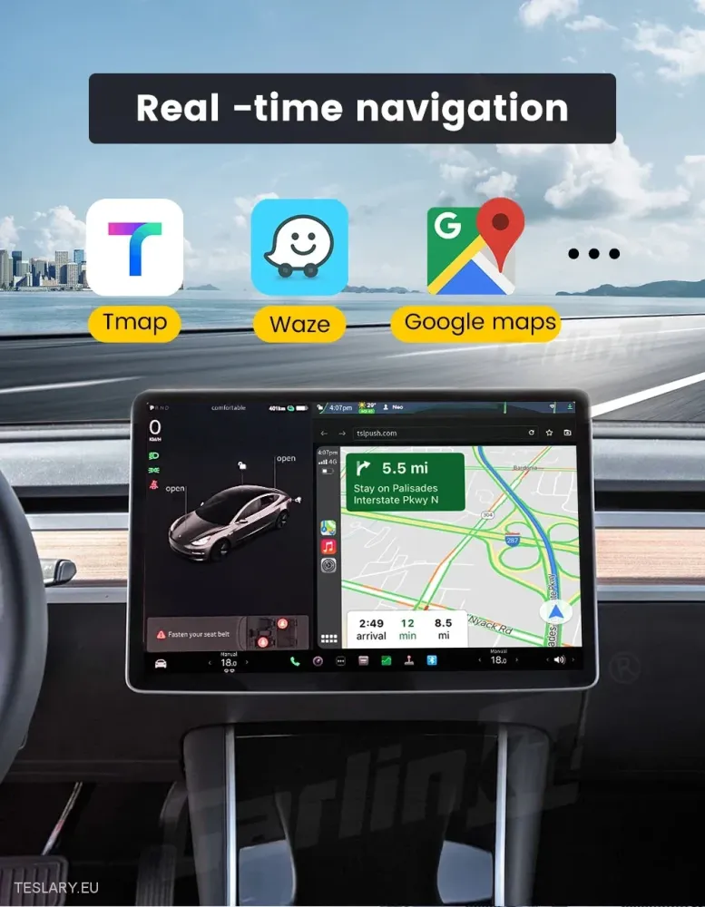 Tesla vezeték nélküli adapter carPlay számára az Android és Apple eszközökhöz