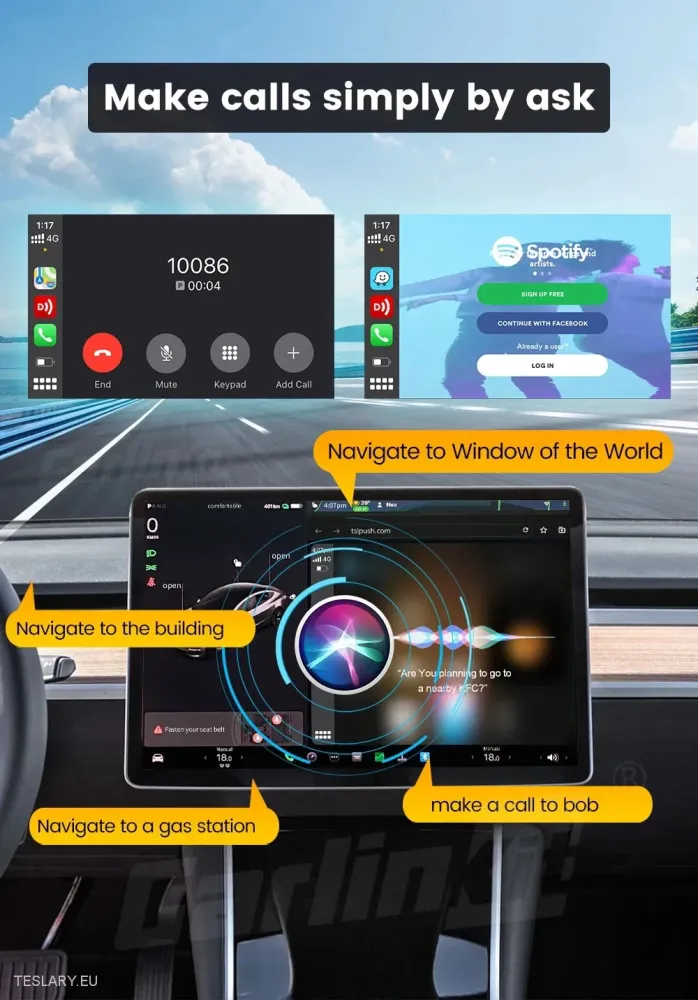 Tesla vezeték nélküli adapter carPlay számára az Android és Apple eszközökhöz