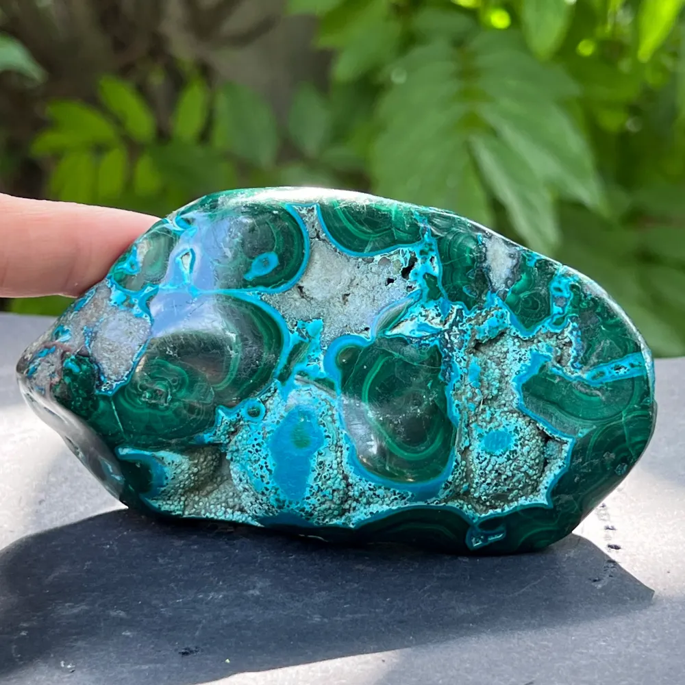 Malacola Malachite krisokolla polírozott kővel | Model 3