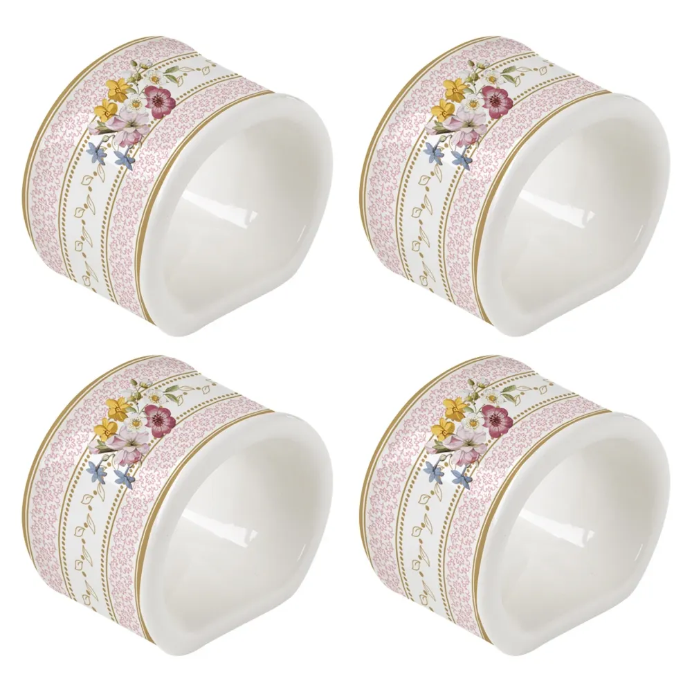Porcelán szalvétagyűrű 4 db-os szett 4,5cm dobozban Chant des Roses