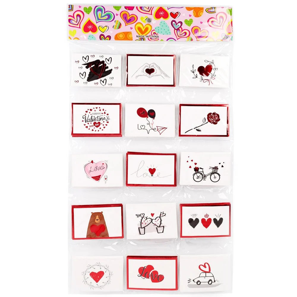 Mini üdvözlőkártyák 6x9 LOVE2 minták - 120 db-os készlet