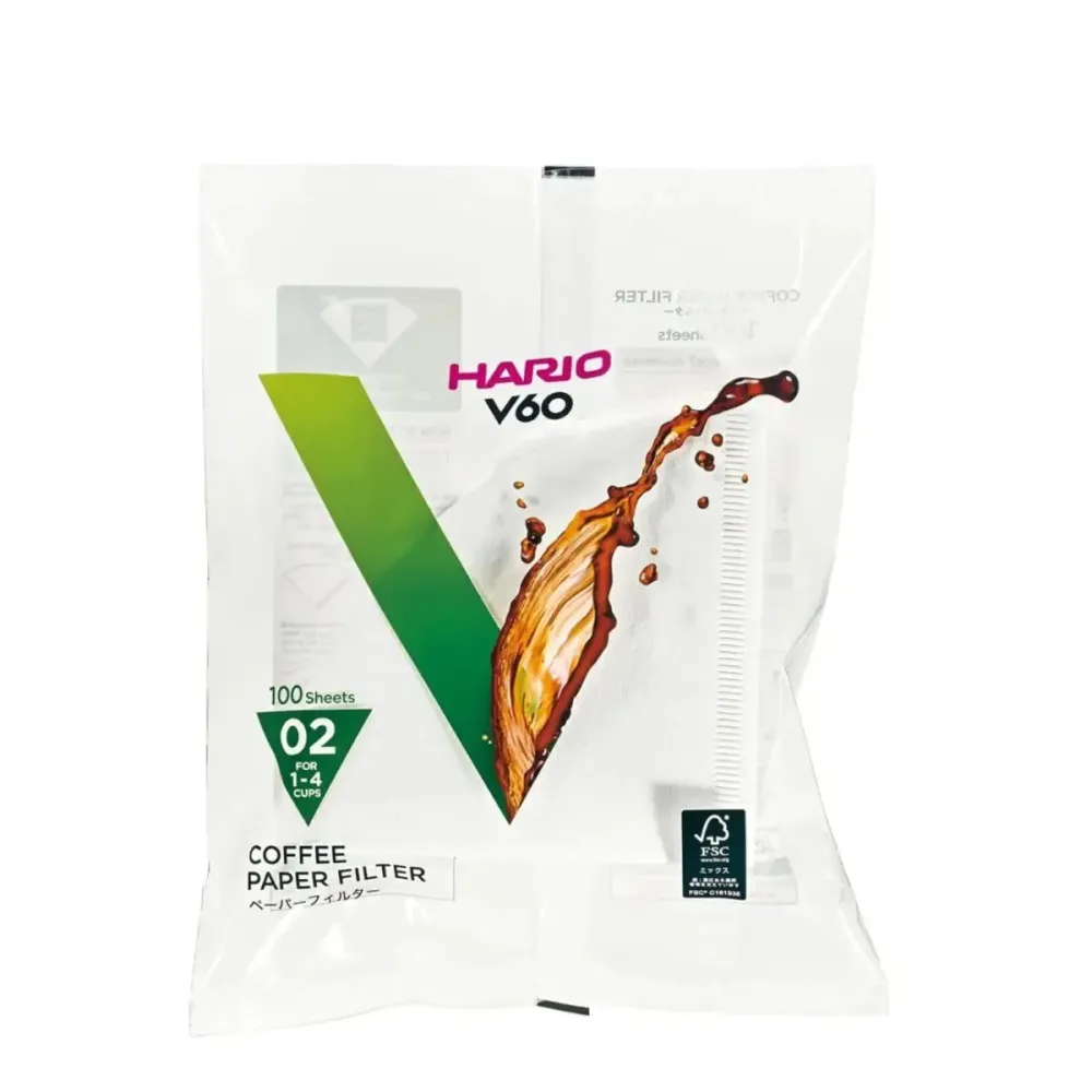 Hario V60 japán szűrőpapír Méret 02 - 100 darabos csomag