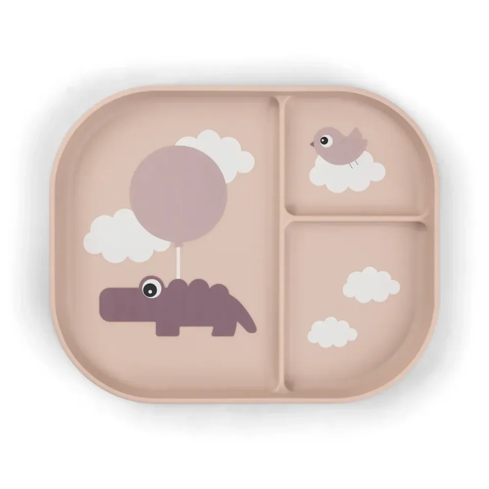 Done Deer split baby plate Happy Clouds Powder által
