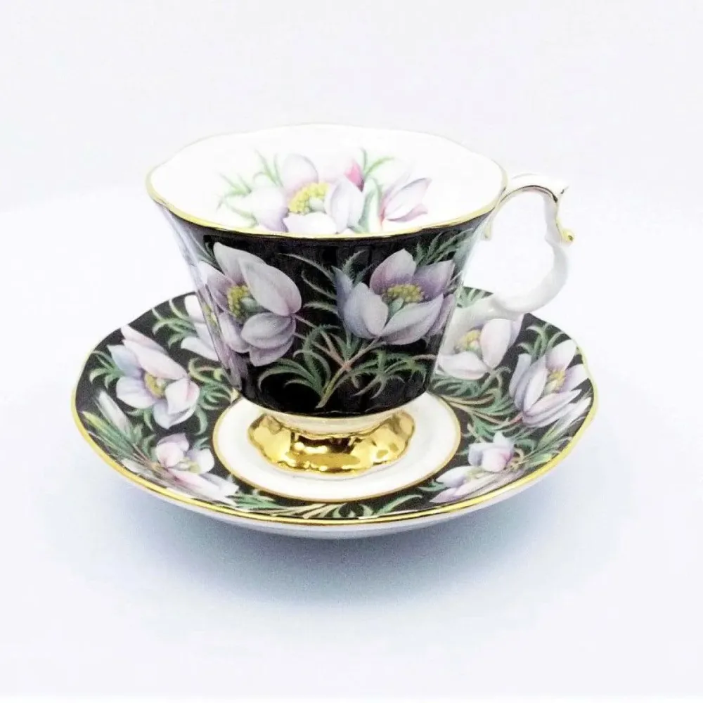 Royal Albert teáscsésze Prarie Crocus angol porcelán zománc díszítések arany díszítéssel virág -S885-1