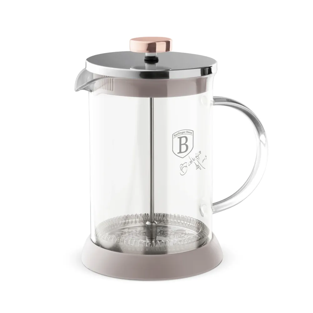Dugattyús kávé és teafőző 600 ml szürke Berlinger Haus