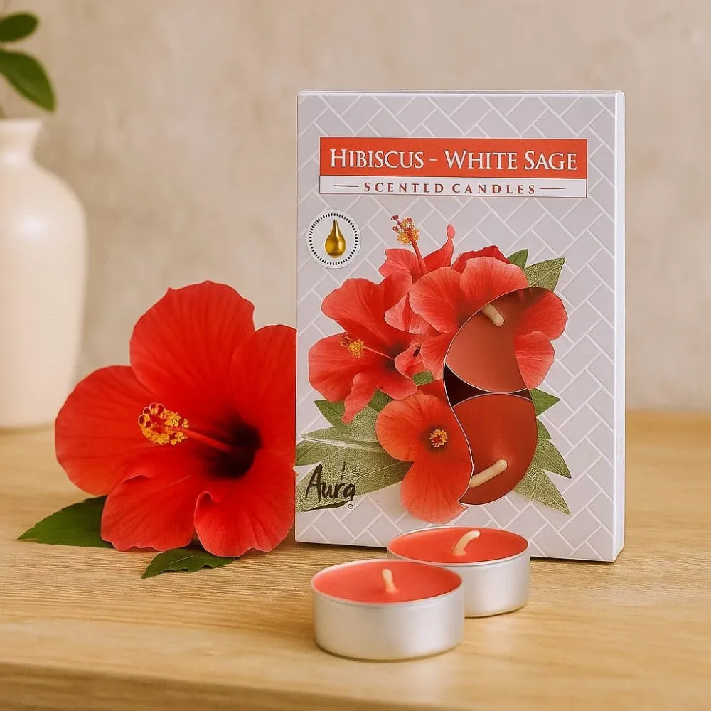 Illatos teamécsesek, hibiszkusz és fehér zsálya
