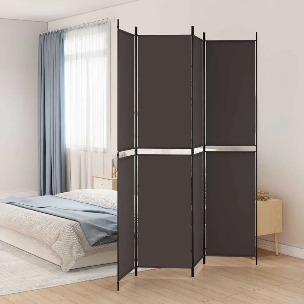 vidaXL 4 paneles barna szövet paraván 200x220 cm