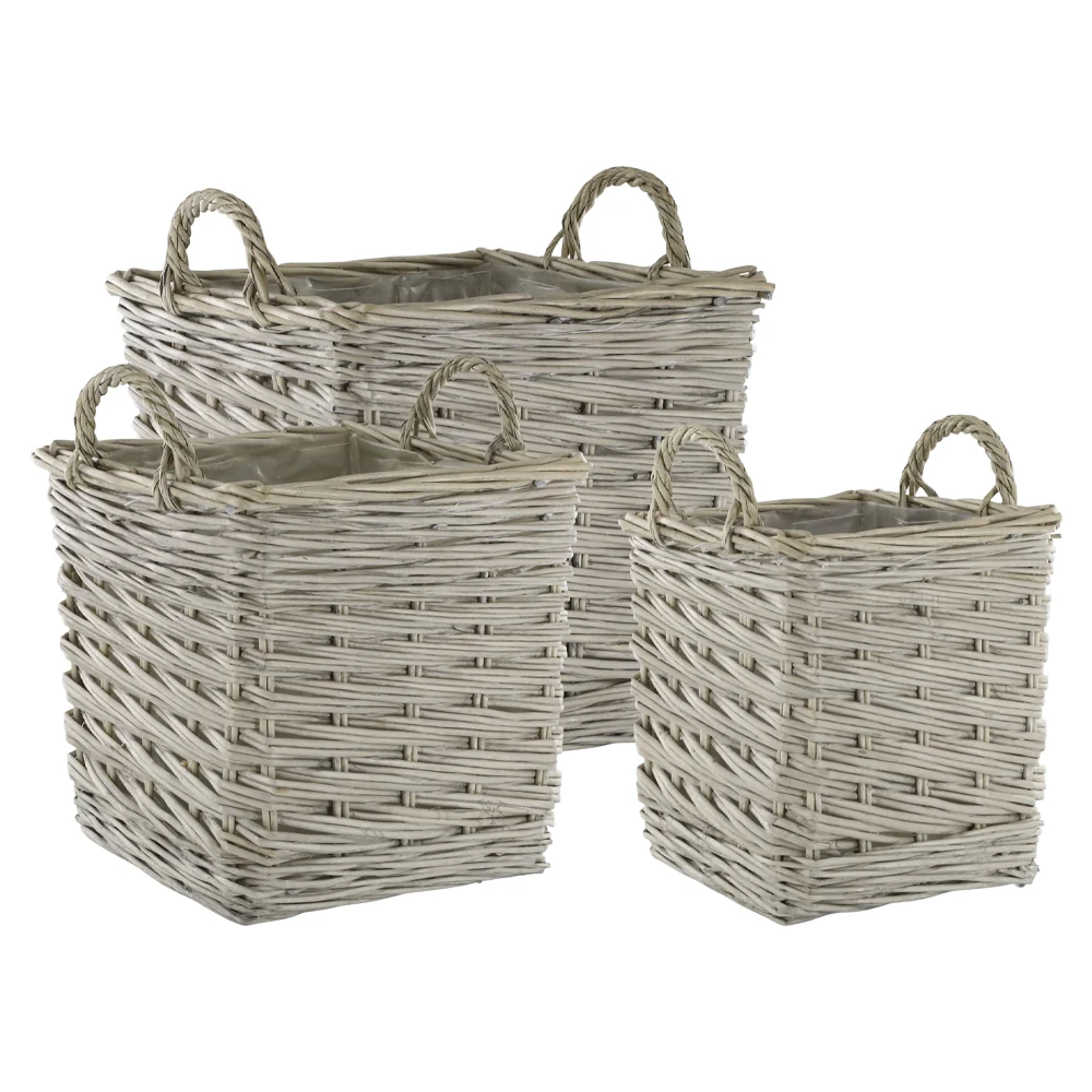 NORDIC HOME 3 db-os fűzfa kaspó szett 42 cm