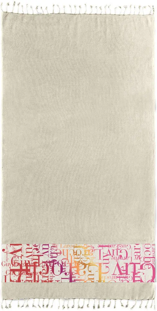 Pestemal-12 beige strandtörölköző