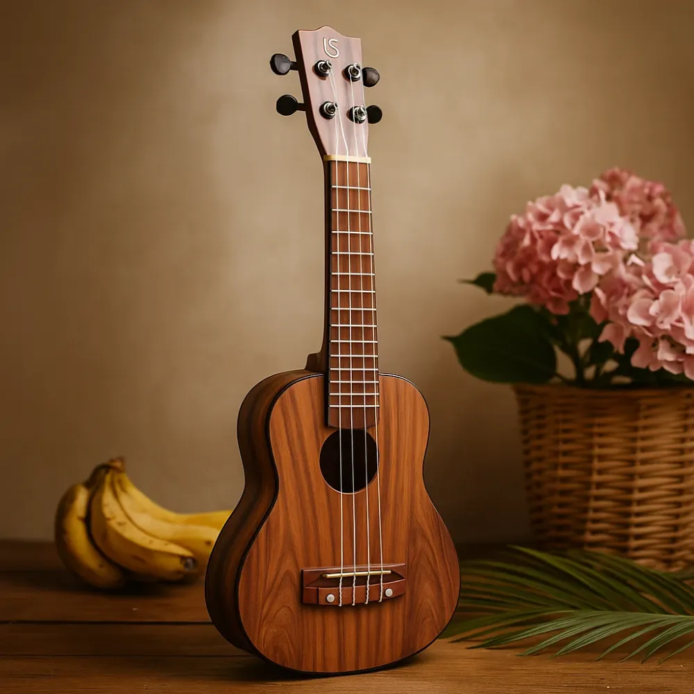 4-húros ukulele kézzel készített indonéz természetes fa kivitelben