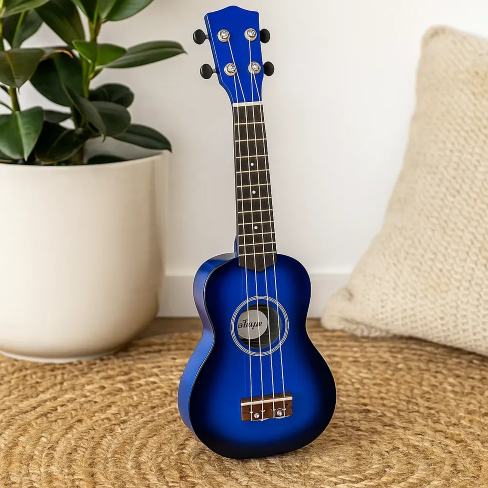 Ukulele 4 húr Kék napkitörés Kézzel készített