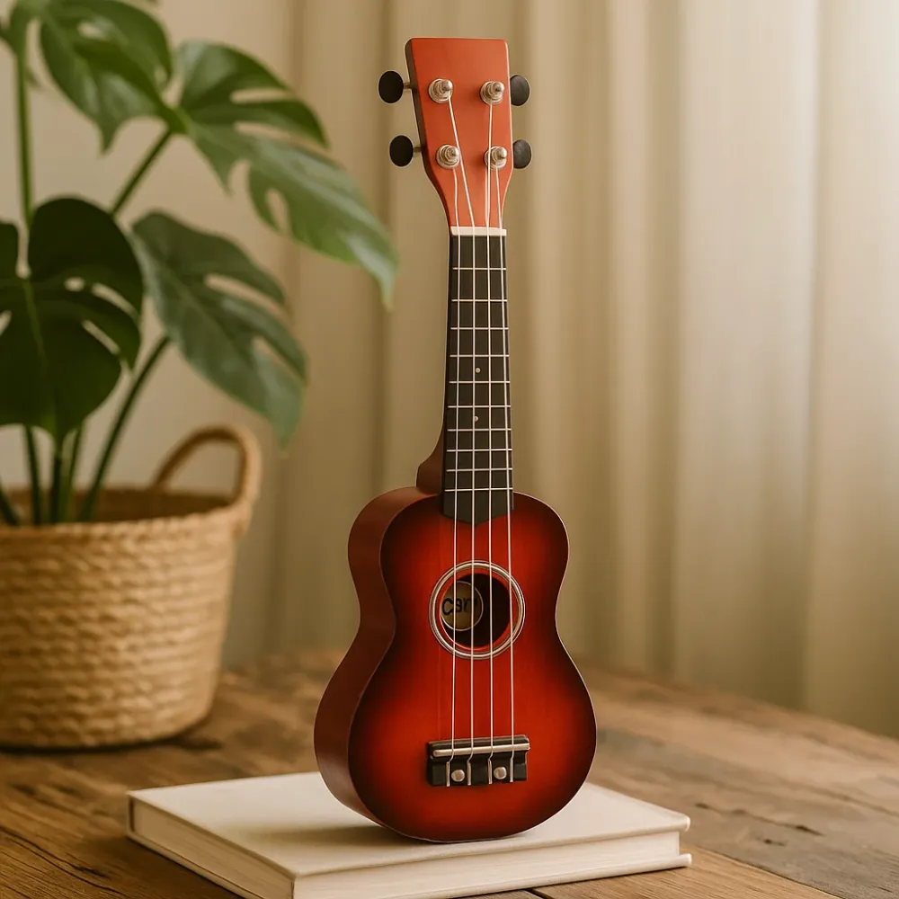 Ukulele 4 húr természetes napfényes befejezés kézzel készített indonéz