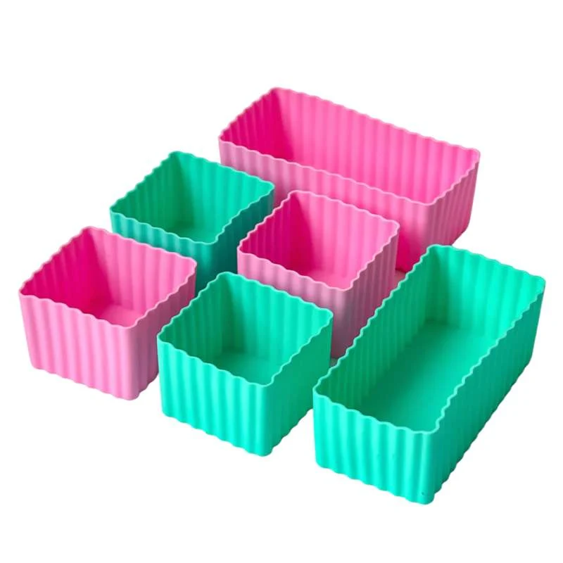 Yumbox - Szilikonformák az étkezési dobozhoz - 6 db - Rózsaszín/Aqua