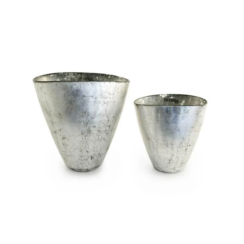 Dogale Venezia ovális váza Nap és Hold nagy ezüstlevél 23,5x14cm h 23,5cm 51.31.0229