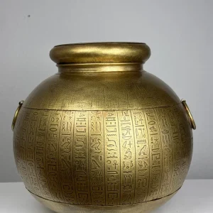 Egyiptomi Váza Hieroglifákkal (Fém Dísztárgy)