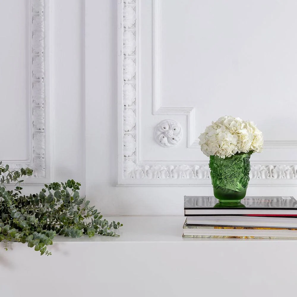 Lalique Pivoines Petit Modèle zöld kristályváza 10708800