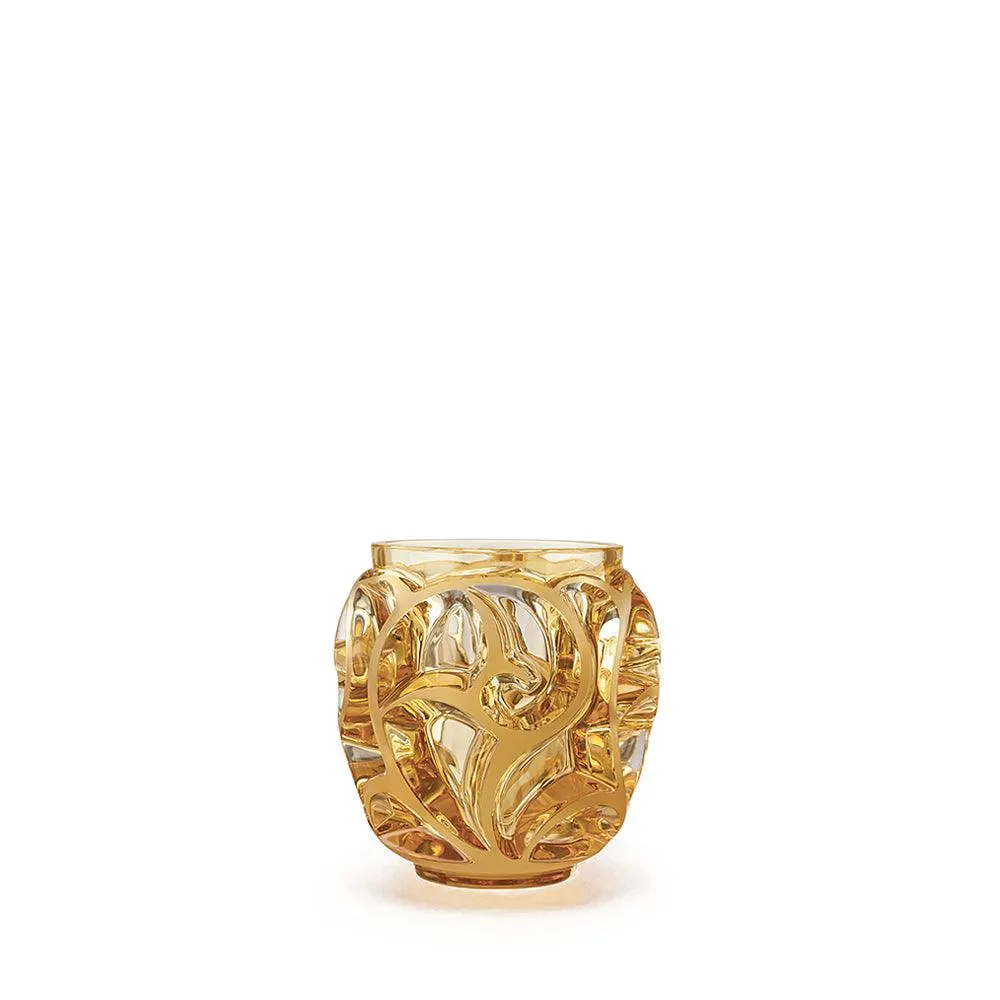 Lalique Tourbillons Petit Modèle borostyánszínű kristályváza 10571300