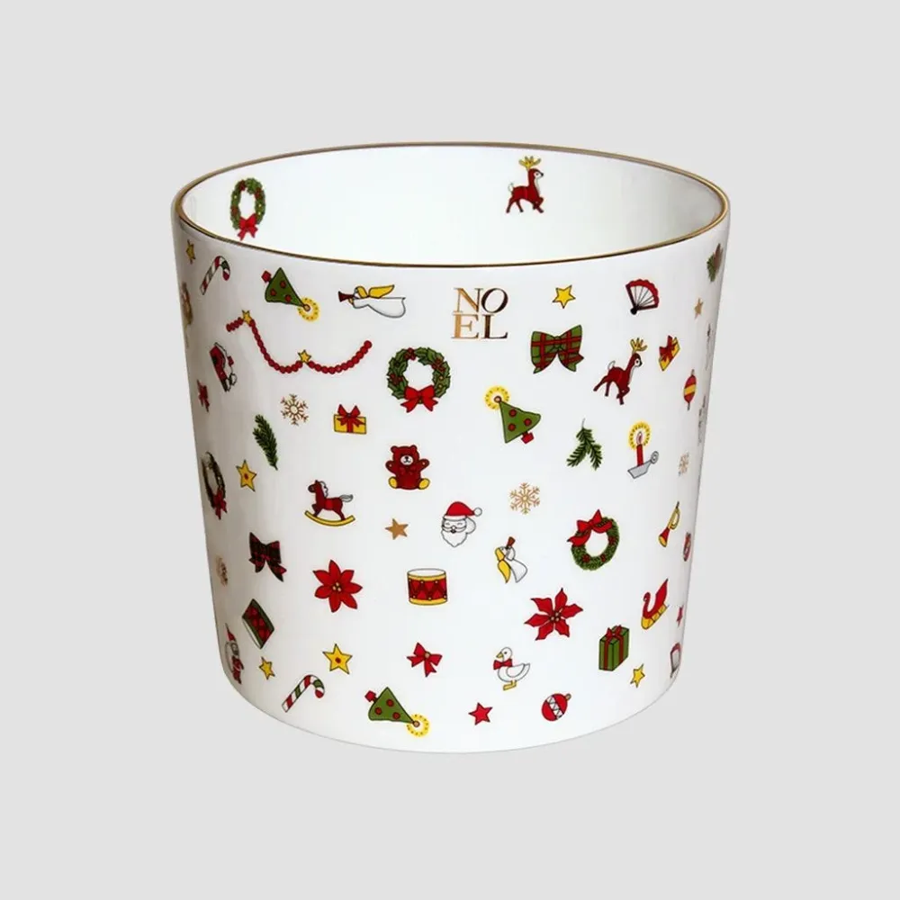 Taitù nagy cachepot Noel Oro Collection Fine Bone China 12-4-15