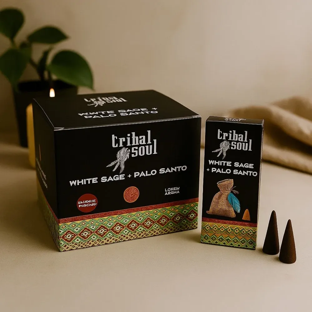 Visszafolyó füstölő kúpok Fehér zsálya Palo Santo