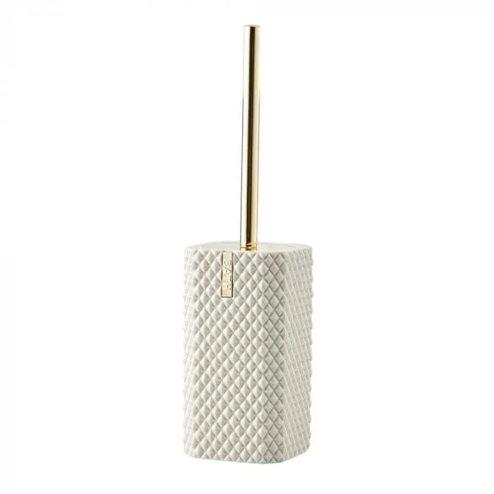 Marion karamell kerámia WC-kefe – 39 cm (krómozott nyéllel)