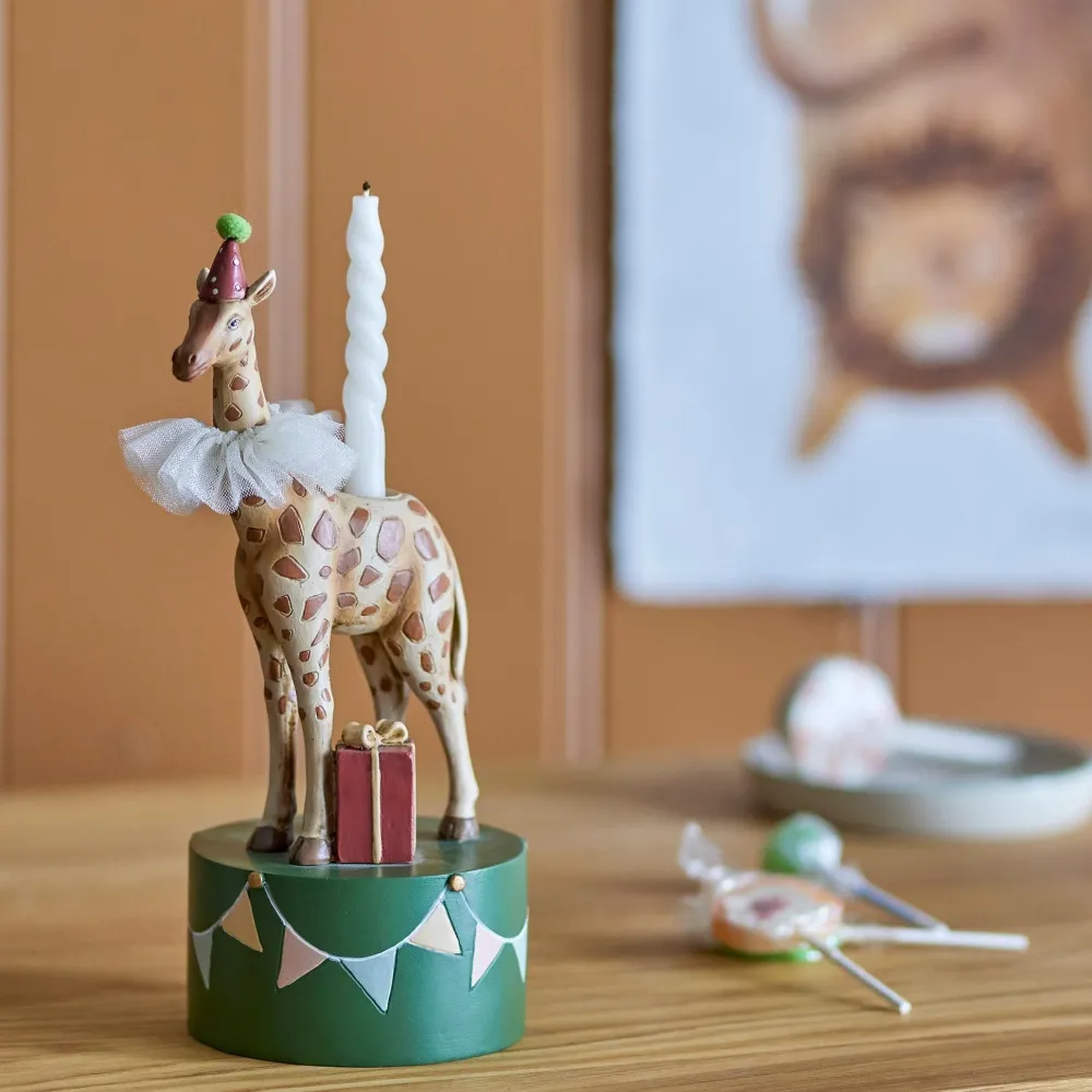Bloomingville Mini születésnapi gyertyatartó zsiráf alakban Flor