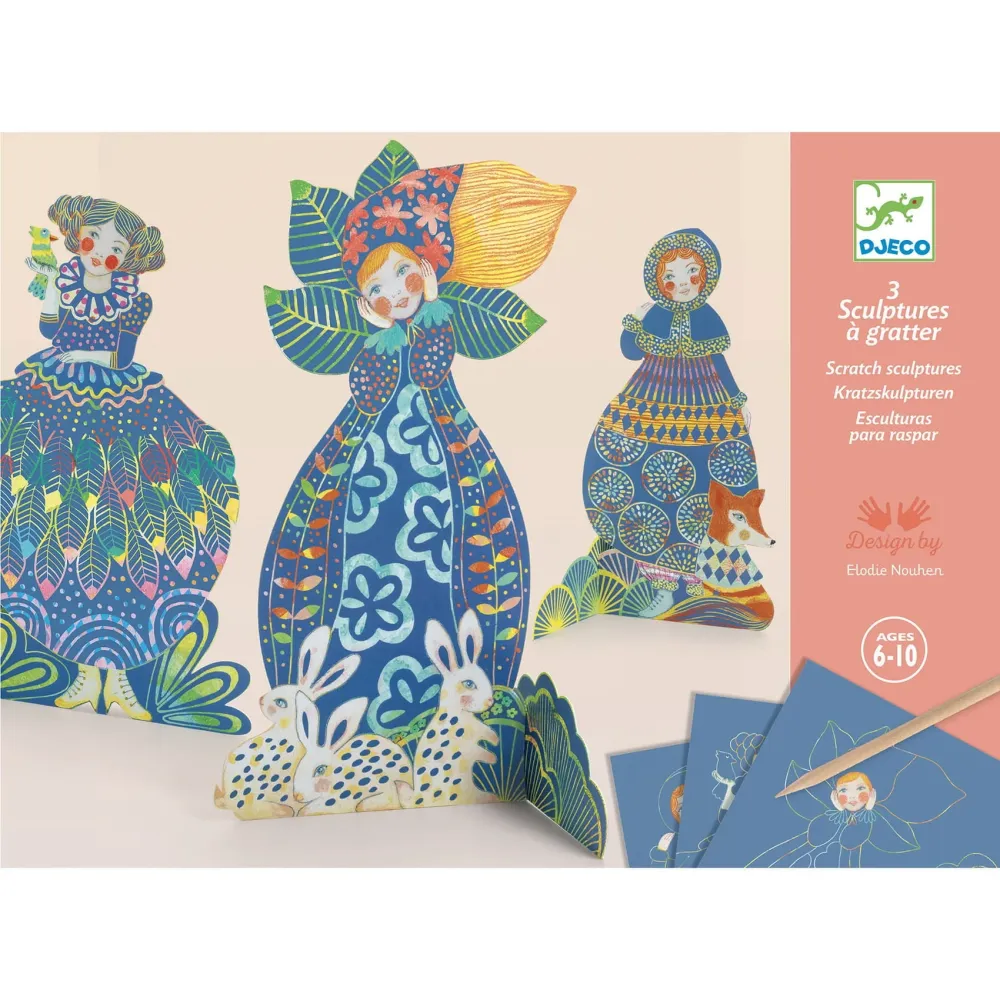 Djeco Scratch-offs gyerekeknek Gyönyörű ruhák