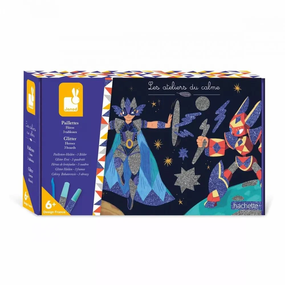 Janod kreatív készlet gyerekeknek Glitter Heroes